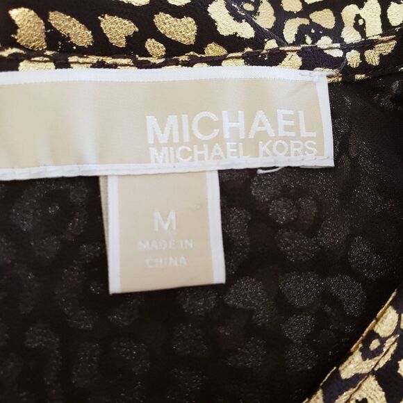 Michael Kors Metallic Leopard Top Sz M - Picture 9 of 11
